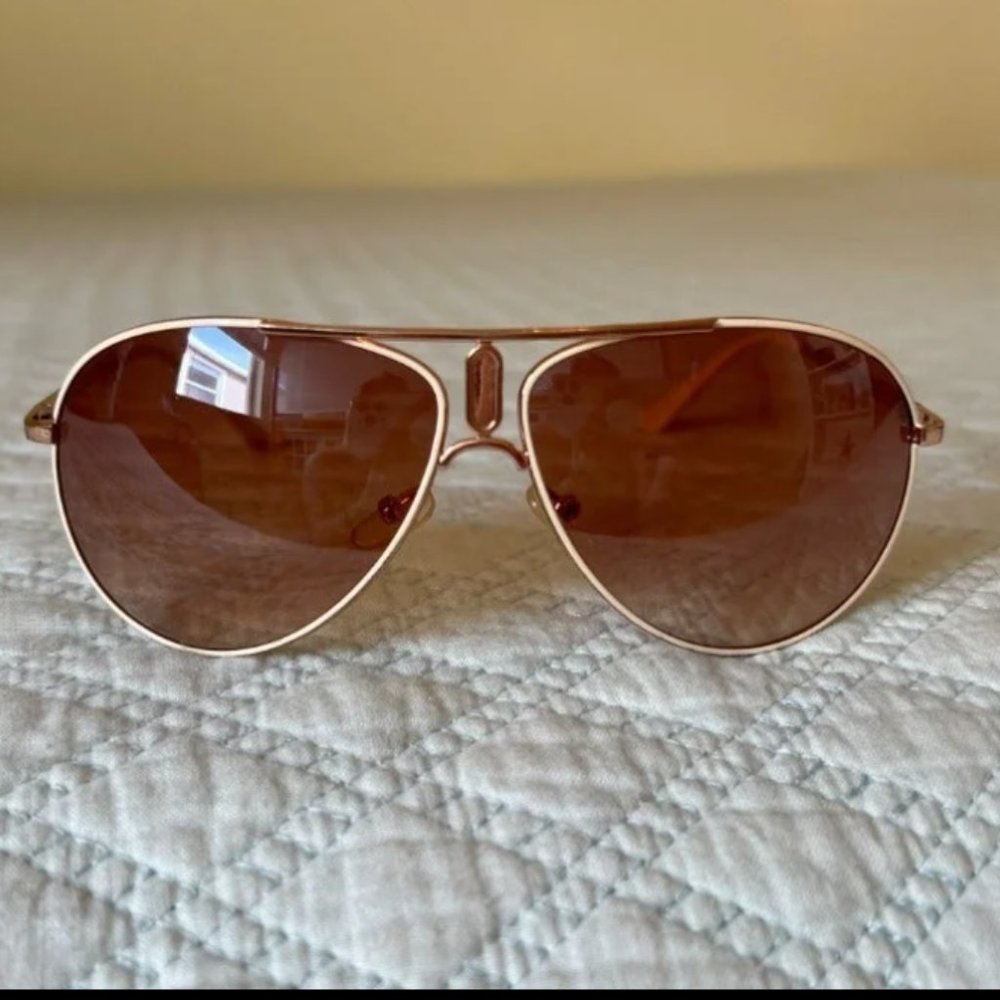 Gold & Nude Aviator Sunglasses - Boho Chic Vintage